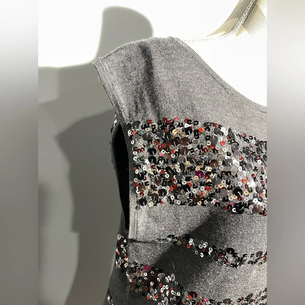 Trina Turk Gray Sequin Mini‎ Dress